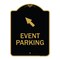 Signmission Event Parking Up Left Arrow, Black & Gold Aluminum Architectural Sign, 18" x 24", BG-1824-24082 A-DES-BG-1824-24082 - alternate 1